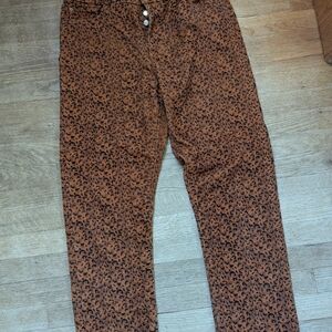 Levi's Brown Leopard Print Straight Leg Jeans